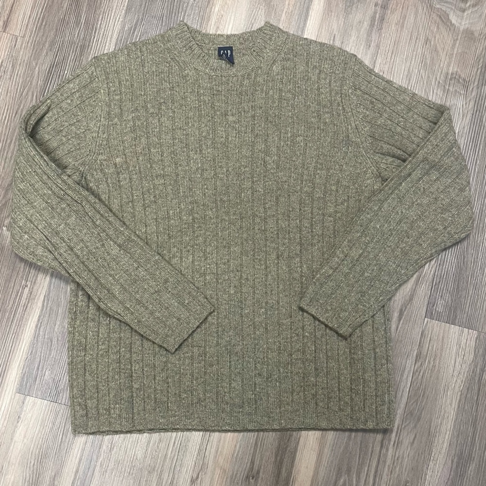 Vintage GAP 100% Lambswool Ribbed Fisherman Sweater